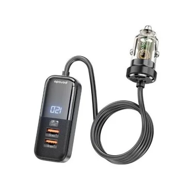 Porodo Multi-Port Power Delivery Quick-Charging Hub Dual USB-C - USB-A - Black